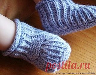 Пинетки спицами