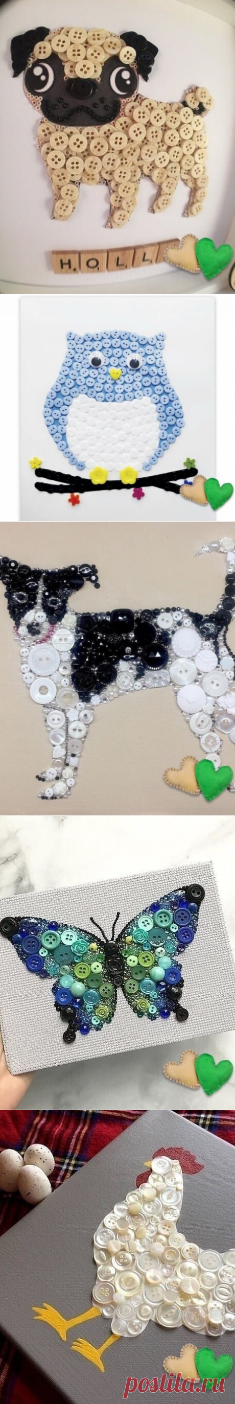 Идеи детских поделок с пуговицами