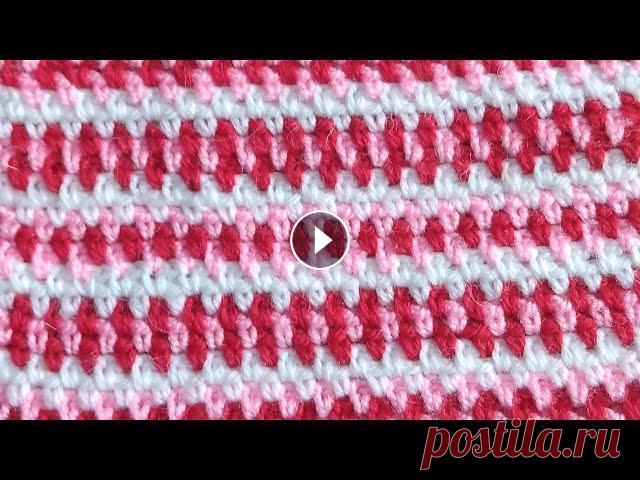 Цветные узоры крючком. Вяжем просто и легко. Трехцветный узор крючком . Мк для начинающих и не только. Очень подходит для вязания кардигана, пуловера, свитера. Подходит для вязания для детей...