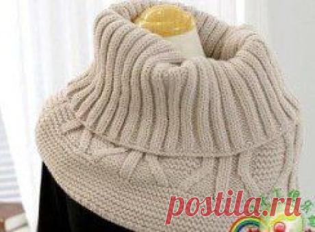 Ажурный шарф-хомут.Схема здесь https://labhousehold.com/openwork-scarf-collar.html