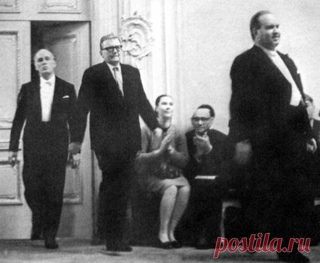 Д. Ойстрах, Д. Шостакович, Святослав Рихтер. Малый зал филармонии. Ленинград