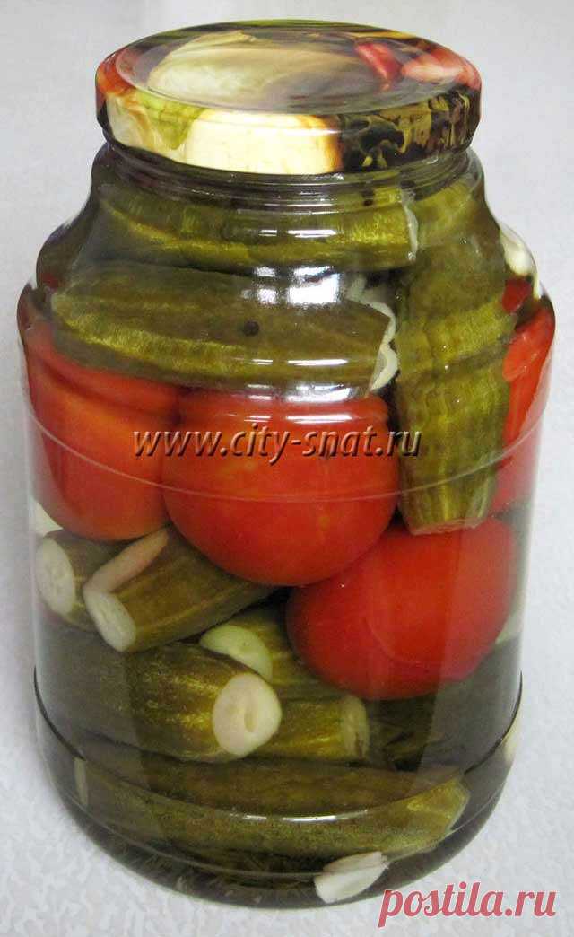 Маринованные помидоры и огурцы «Ассорти»