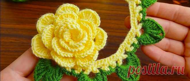 Вязание розы крючком