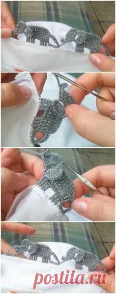 Декоративная кайма для детской простынки. Гениальная идея. #crochet #вязание крючком #крючок