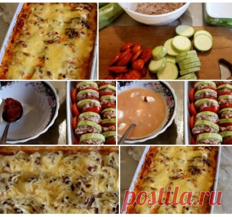 Кабачки, запеченные в духовке, с рисом и фаршем