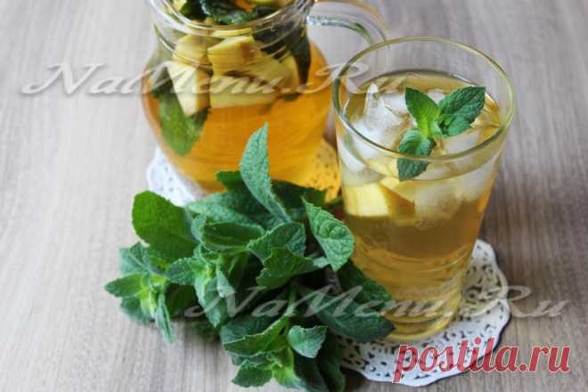 Холодный зеленый чай в домашних условиях, рецепт с мятой и яблоком