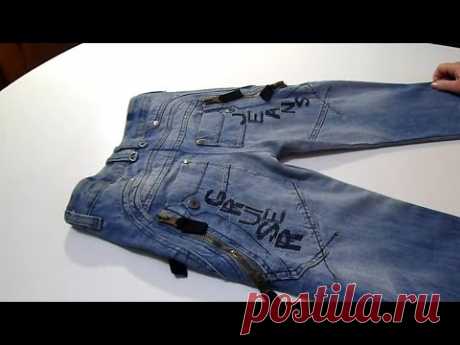 как сшить детские джинсы из взрослых. how to sew children's jeans from adults.