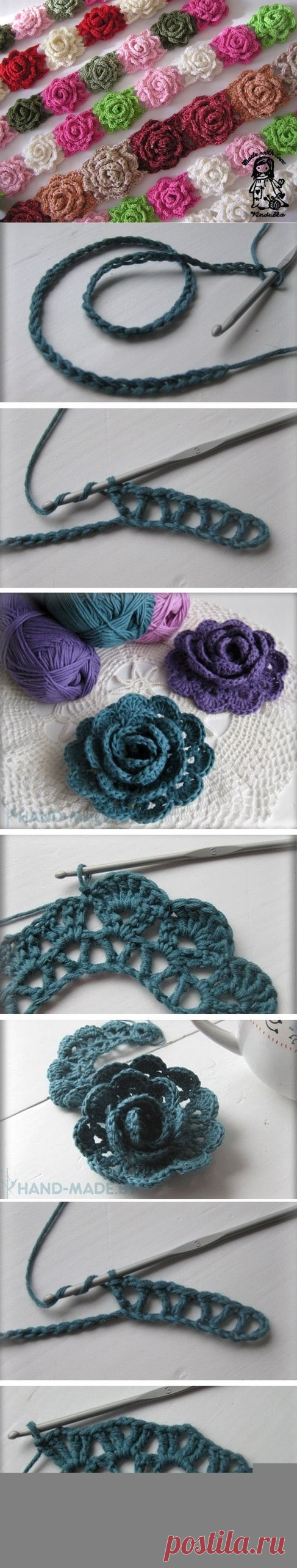Вяжем цветочки. Мастер-класс. Схема