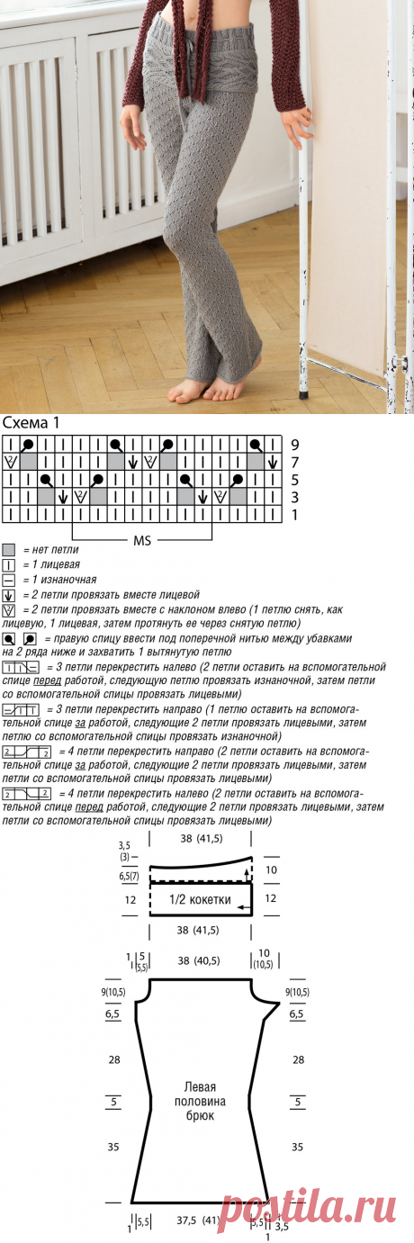 Брюки с рельефной кокеткой