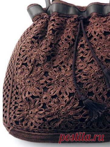 КРУГЛЫЙ ЦВЕТОЧНЫЙ МОТИВ ДЛЯ ВЯЗАНИЯ СУМКИ