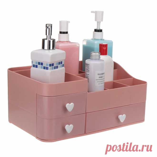 34x22x15cm plastic cosmetic organizer makeup case holder drawers jewelry storage home desk storage supplies Sale - Banggood.com
