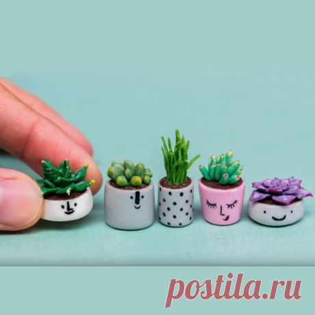Миниатюра своими руками: суккуленты из полимерной глины | Креаликум