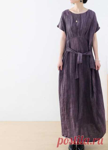 Women linen maxi dress with pockets loose fitting dress | Etsy 【Fabric】 linen 【Color】 Gray, black, purple 【Size】 shoulder width is not limited Shoulder + sleeve length 24cm / 9 Bust 108cm / 46 Cuff circumference 38cm / 15 Length 128cm / 50 Hem circumference 135cm/ 53  Washing & Care instructions: -Hand wash or gently machine washable do not tumble dry -Gentle