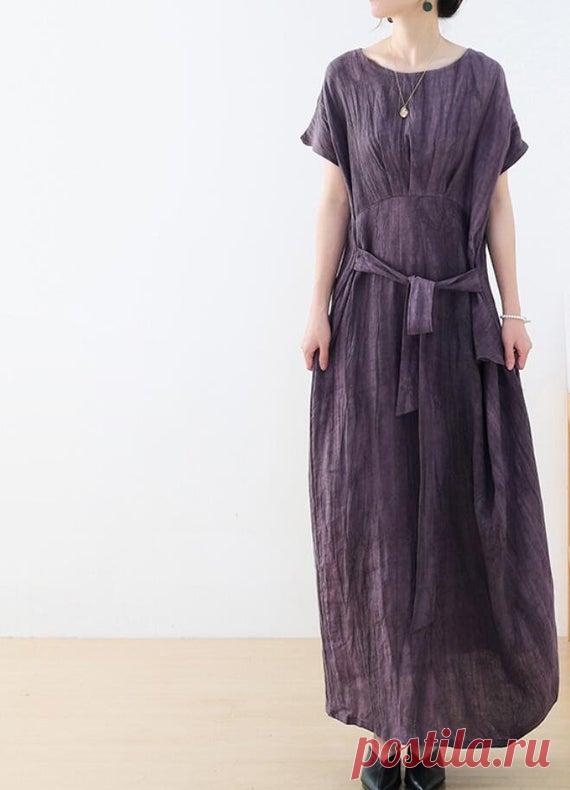 Women linen maxi dress with pockets loose fitting dress | Etsy 【Fabric】 linen 【Color】 Gray, black, purple 【Size】 shoulder width is not limited Shoulder + sleeve length 24cm / 9 Bust 108cm / 46 Cuff circumference 38cm / 15 Length 128cm / 50 Hem circumference 135cm/ 53  Washing & Care instructions: -Hand wash or gently machine washable do not tumble dry -Gentle