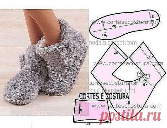 Шьем теплые домашние тапочки.