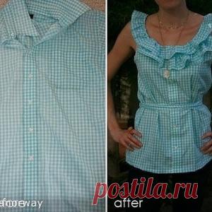 Вновь нещадно режем мужские рубашки и делаем из них шедевры - МирТесен