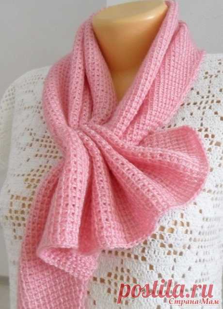 Шарф — платок тунисским вязанием (Вязание крючком) | Журнал Вдохновение Рукодельницы
