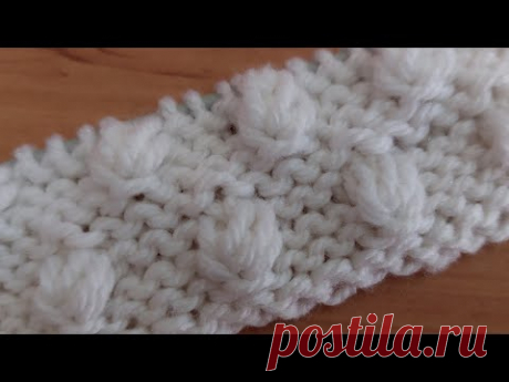 Объёмный узор спицами для детской кофточки, свитера, шапочки.