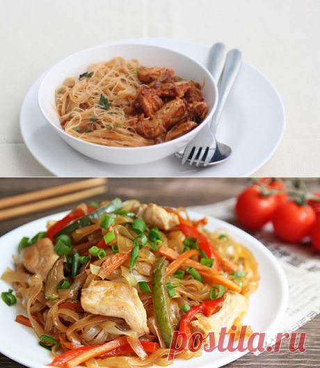 Рисовая лапша с курицей / Простые рецепты