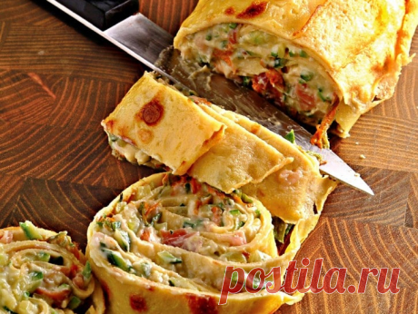 Ricetta Rotolo di crespelle con ripieno di ricotta e zucchine | Donna Moderna