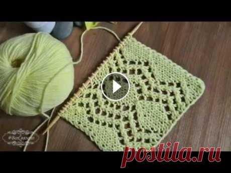 Ажурные ромбы. Ажурные узоры спицами со схемами Простой и красивый ажурный узор спицами подойдет для вязания как летних платьев, так и для жилетов или кардиганов. Схема вязания узора простая и понят...