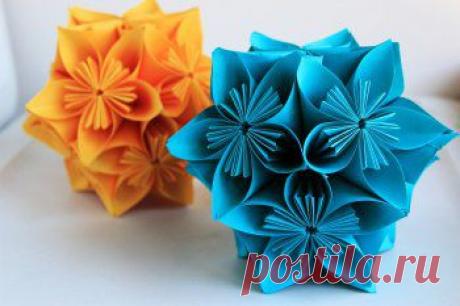 Кусудамы из бумаги своими руками