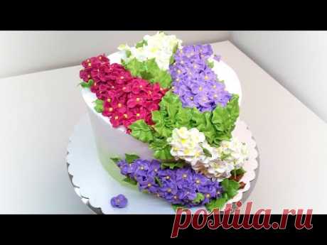 Торт с сиренью(крем БЗК). /Cake with lilac(protein custard).