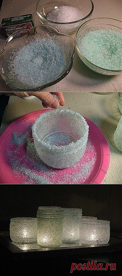 * ПОДСВЕЧНИКИ -  из банки и соли !