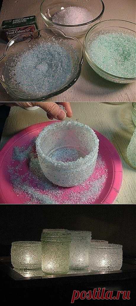* ПОДСВЕЧНИКИ -  из банки и соли !