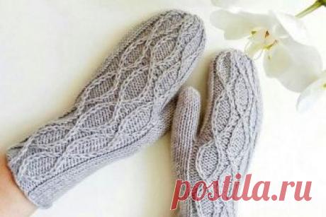 Красивые варежки спицами. Мастер-класс