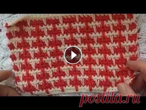 Красивый двухсторонний узор крючком. Как связать двухцветный узор крючком. Смотрите как легко можно связать красивый двухцветный, двухсторонний узор крючком. Простая схема вязания, всего два ряда. Смотрите только простые и кр...