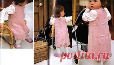 Вязаное платье (Вязание для детей) | Вязание спицами, крючком, уроки вязания