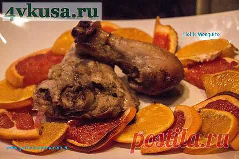 Глазурованная кура. С апельсином и грейпфрутом. | 4vkusa.ru