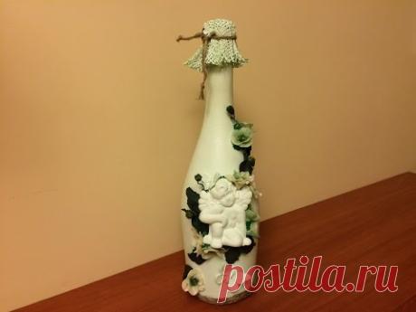 Декорирование бутылки к 8 Марта (2) (Decorating bottles March 8 (2).