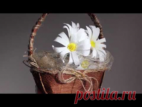 Crepe Paper Basket DIY / Как сделать Корзинку из гофрированной бумаги - YouTube