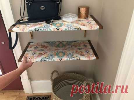 How to Dress a Wood Wall Shelf With Mod Podge and Gift Wrap DIY | Hometalk