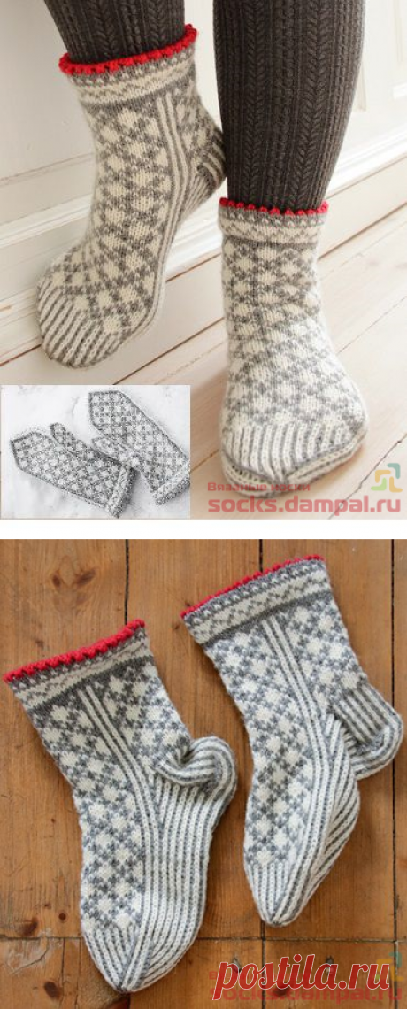 Вязаные носки и варежки «Tip Toe Santa» | ВЯЗАНЫЕ НОСКИ