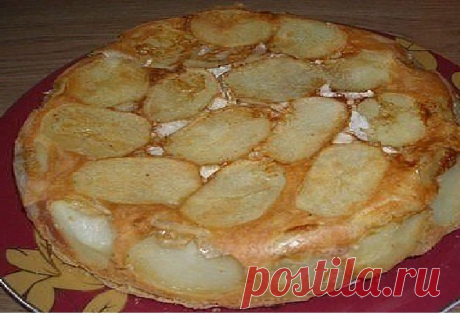 Заливной пирог из картофеля с мясом — Готовим дома