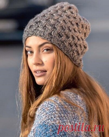 Подборка вязанных шапок с описанием спицами.