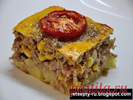 Кулинарные Рецепты и Новости: Мясная запеканка с картофелем и кукурузой