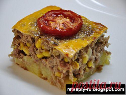 Кулинарные Рецепты и Новости: Мясная запеканка с картофелем и кукурузой