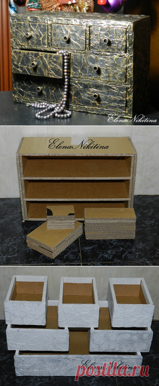 шкатулка-комод из... картона