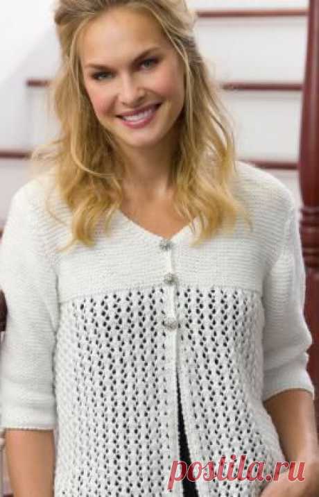 Strickmuster für Strickjacke mit Lochmuster | Red Heart