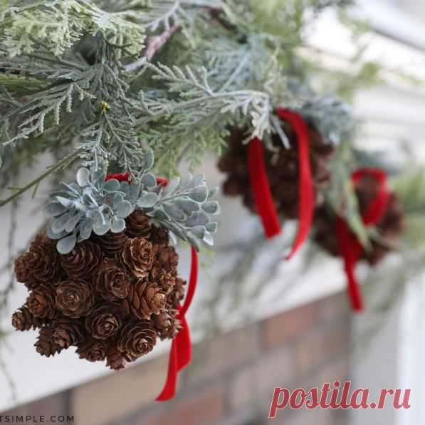 Новогодние украшения из сосновых шишек своими руками | Креаликум