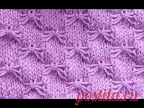 Узор БАБОЧКИ спицами / Butterfly stitch knitting - YouTube