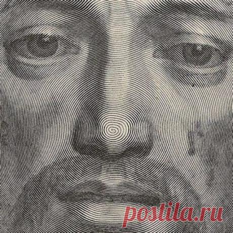 Клод Меллан, La Sainte Face (Holy Face), 1649 г.
Изображение на этой гравюре XVII века целиком состоит из одной спиралевидной линии. Все детали лица, а так же светотень созданы с помощью утолщений или изгибов этой линии.