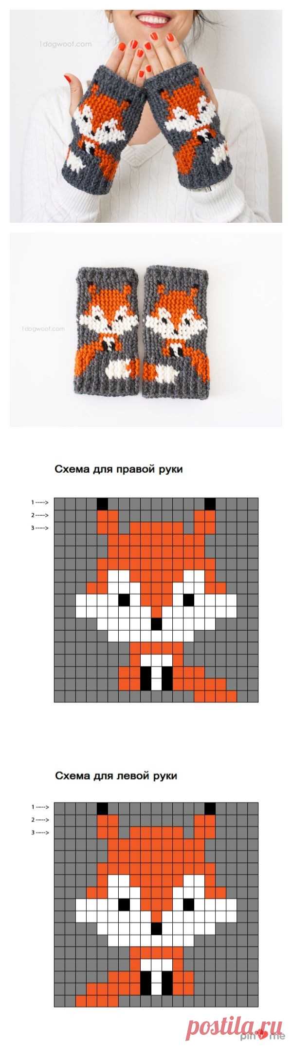 Вязаные крючком митенки 