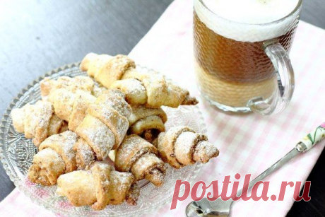 Песочные ореховые рогалики с корицей |