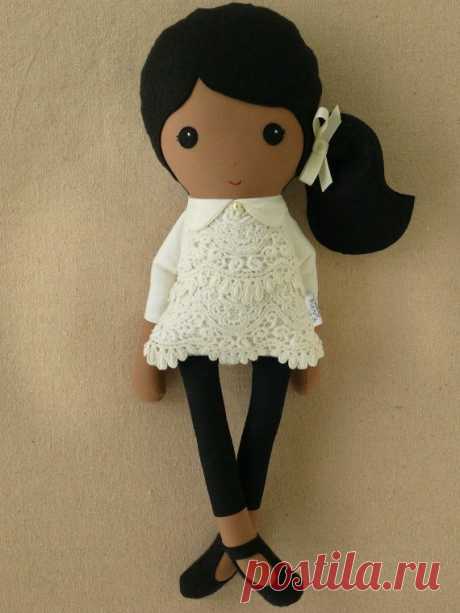 Custom Listing for Joanne - Fabric Doll Rag Doll Girl in Cream Lace Dress