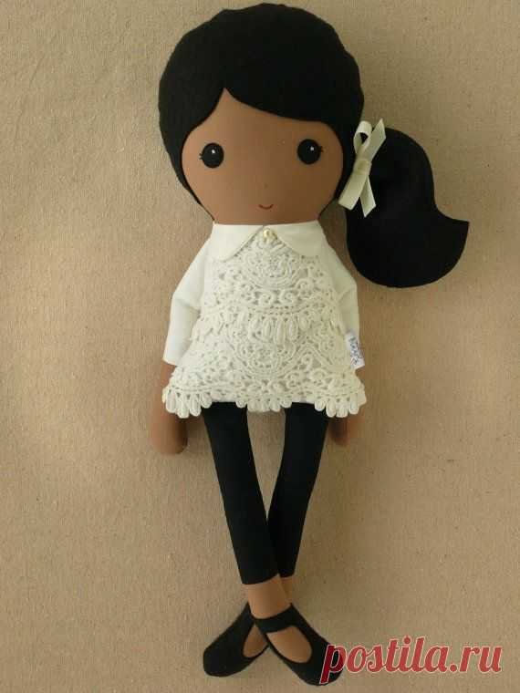 Custom Listing for Joanne - Fabric Doll Rag Doll Girl in Cream Lace Dress